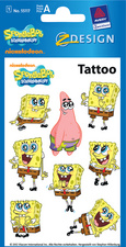 AVERY Zweckform ZDesign Tattoo SpongeBob + Patrick hautvertr�glich, Blattformat: 76 x 120 mm Inhalt: 1 Blatt � 8 Tattoos (55117)